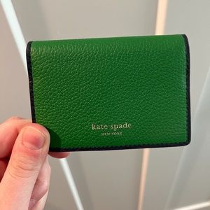 Kate Spade Green/Black Business Card Holder/Wallet